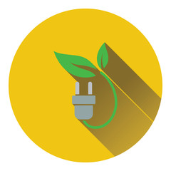 Sticker - Electric plug with leaves icon