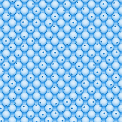 Wall Mural - seamless array made of blue spheres with opening in different directions