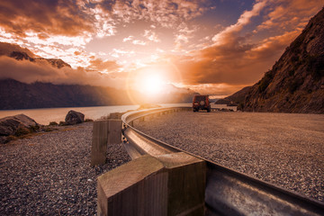 beautiful scenic ,look out of lake wakatipu queenstown south isl