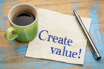 Wall Mural - create value reminder on napkin