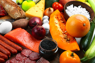 Poster - A set of food products, close up