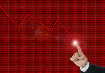 Downtrend financial chart, stop loss concept