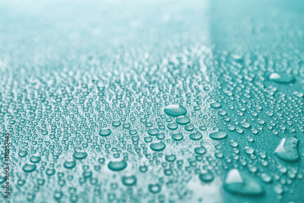 Water drops on glass background