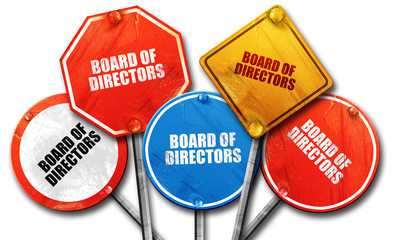 board of directors, 3D rendering, rough street sign collection