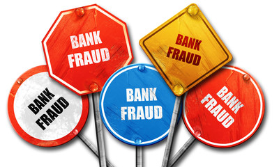 Wall Mural - bank fraud background, 3d rendering, rough street sign collectio