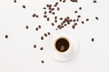 Wall Mural - Coffee on surface with beans