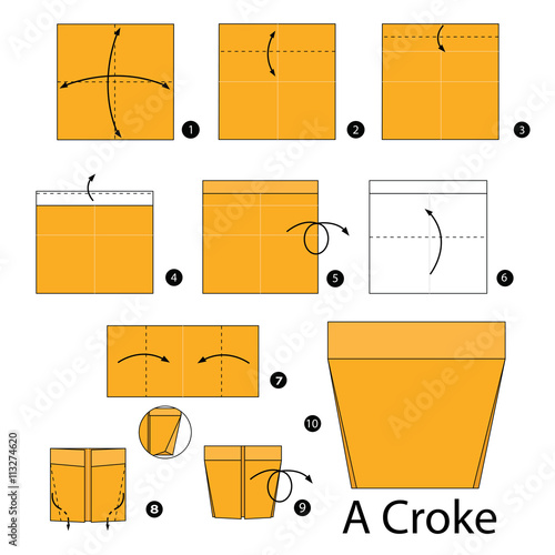 Step by step instructions how to make origami A Pot. Buy this stock