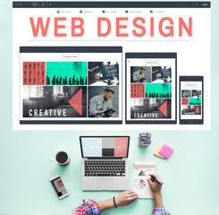 Wall Mural - web design technology browsing programming concept