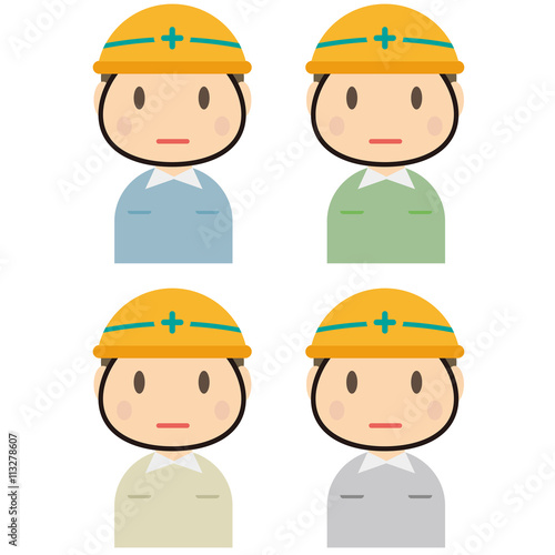 作業員の男性制服4つのカラ アイコン Buy This Stock Vector And Explore Similar Vectors At Adobe Stock Adobe Stock