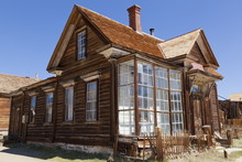 Glass Fronted House Of J S Cain The Principal Property Owner In The California Gold Mining Ghost Town, Green Street, Bodie State Historic Park, Bodie, Bridgeport, California