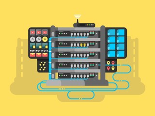 Wall Mural - server design flat
