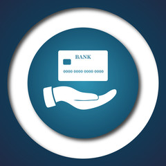 Wall Mural - Hand holding credit card icon