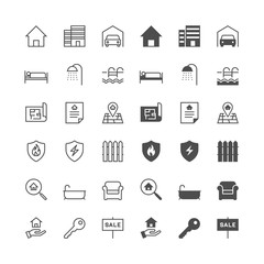 Real estate icons, included normal and enable state.