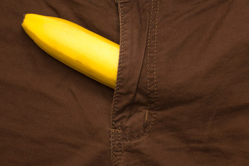 Wall Mural - banana fruit inside jeans pants