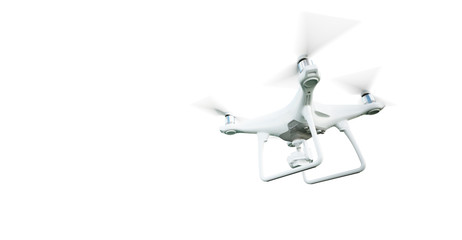 Wall Mural - photo matte generic design modern remote control air drone flying with action camera. isolated on bl
