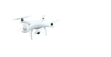 Wall Mural - photo matte generic design modern remote control air drone flying with action camera. isolated on em