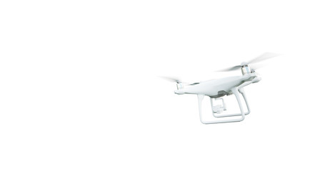 Wall Mural - photo matte generic design modern remote control air drone flying with action camera. isolated on bl