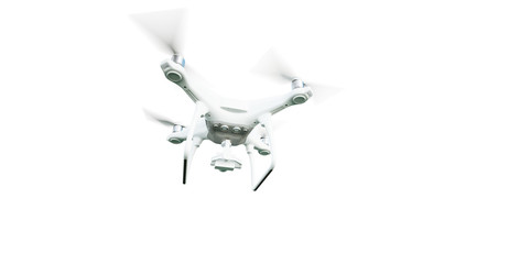 Wall Mural - photo matte generic design modern remote control air drone flying with action camera. isolated on em
