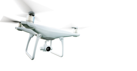 Wall Mural - image matte generic design modern remote control air drone flying with action camera. isolated on em