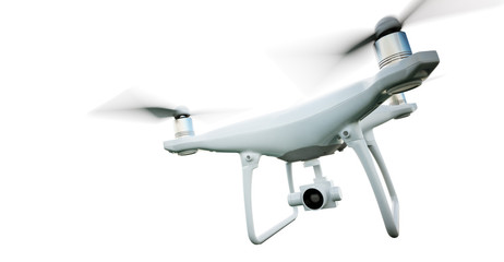 Wall Mural - photo matte generic design modern remote control air drone flying with action camera. isolated on em