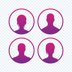 Canvas Print - 4 avatars icons in circles, vector illustration