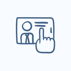 Wall Mural - hand touching screen sketch icon.