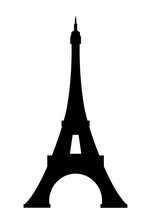 Eiffel Tower Black On A White Background Illustratin Vector Eps 10