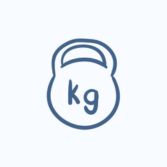 Sticker - Kettlebell sketch icon.