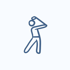 Poster - Golfer sketch icon.