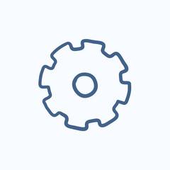 Poster - Gear sketch icon.