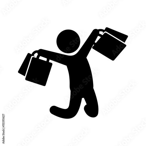 Icon man stick figure. Shopping Stock Vector | Adobe Stock