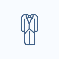 Sticker - Wedding tuxedo sketch icon.