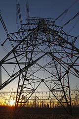 High voltage electric tower line