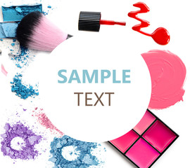 Canvas Print - Various cosmetics isolated over white