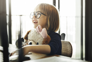 kid surfing computer internet lifestyle concept