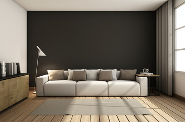 Simple of livingroom set modern - 3D render