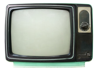 Vintage television - old TV isolate on white, retro technology