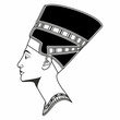 vector graphic Nefertiti drawing in profile