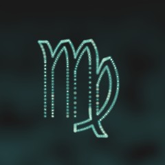 Wall Mural - Maiden astrology sign. Neon shine disco particles astrological symbol. 3D rendering
