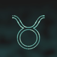 Wall Mural - The bull astrology sign. Neon shine disco particles astrological symbol. 3D rendering