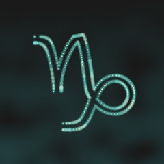 Wall Mural - Goat astrology sign. Neon shine disco particles astrological symbol. 3D rendering