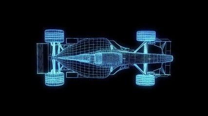 Wall Mural - Sports Racing Car Wireframe Hologram
