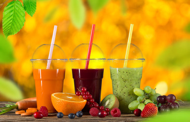 Wall Mural - Fresh juice mix fruit.