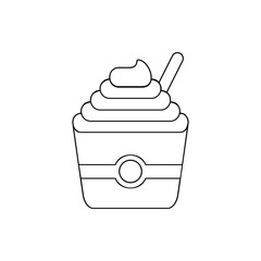 Poster - Frozen yoghurt line icon