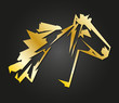 Horse head gold design