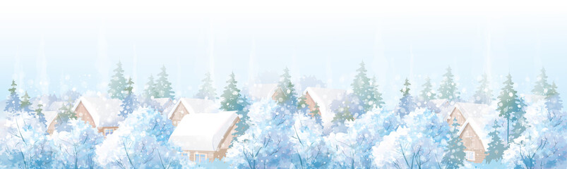 Wall Mural - vector winter landscape.