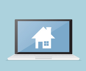 house, real estate on laptop screen