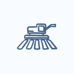 Sticker - Combine harvester sketch icon.