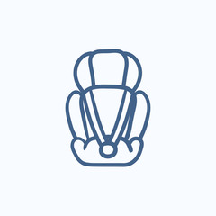 Poster - Baby car seat sketch icon.