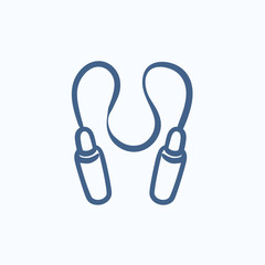 Sticker - Jumping rope sketch icon.